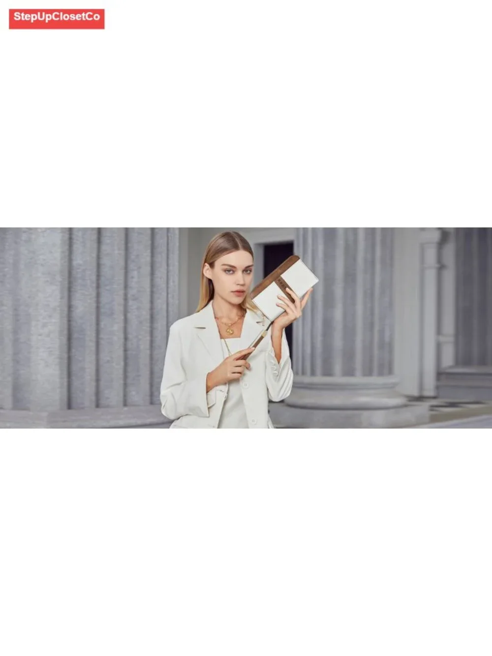 RFID Wristlet Wallet for Women Vegan Leather Double Zipper Large Capacity Clutch